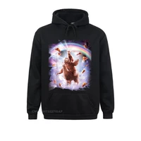 laser eyes space cat riding sloth llama rainbow hooded pullover printed lovers day student hoodies england style clothes family