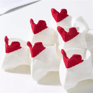 6 партЛот, белые женские носки, корейская мода, любовь, хлопок, милые Веселые смешные носки, Новое поступление 2019