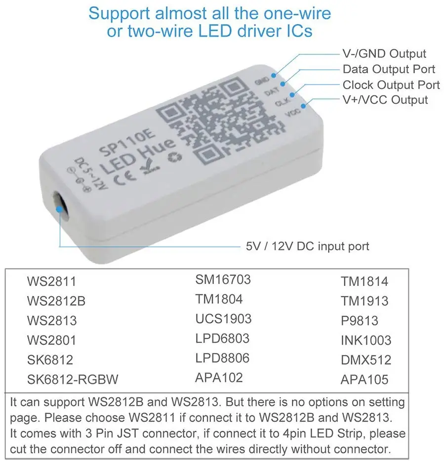 SP108E/107E/105E/110E SPI WIFI Bluetooth pixel IC музыкальный контроллер с помощью приложения для