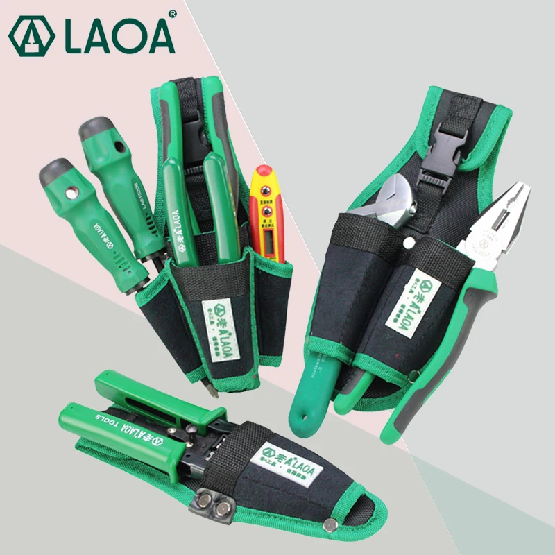 Карманы для инструментов LAOA 600D, поясная сумка из ткани Оксфорд для электриков, несколько отделений, сумка для инструментов для технического обслуживания