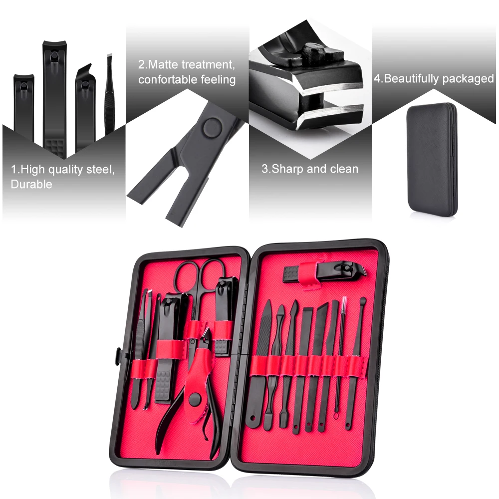 

15 pcs/Set Manicure Cutters Nail Clipper Set Household Stainless Steel Ear Spoon Nail Clippers Pedicure Nail Scissors Tool