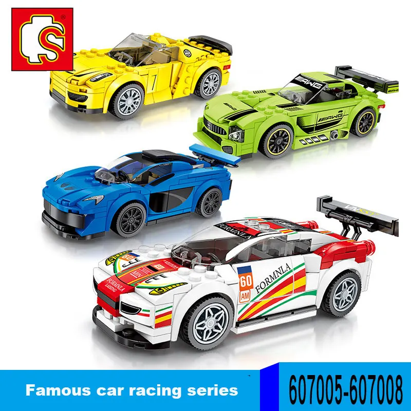 Создатель город блоки Sembo супер гонщиков Скорость чемпионов гоночный автомобиль