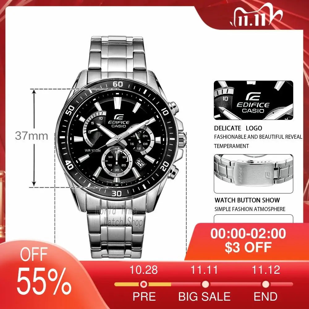 Часы Casio Edifice часы мужские Взрыв лучший бренд класса люкс комплект кварц 100м