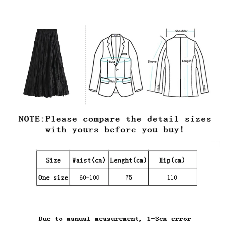 

Vangull Black White High Waist Pleated Skirt Women Summer New Elastic Waist Loose Skirt Ins Style Female Party Mid- calf Skirts