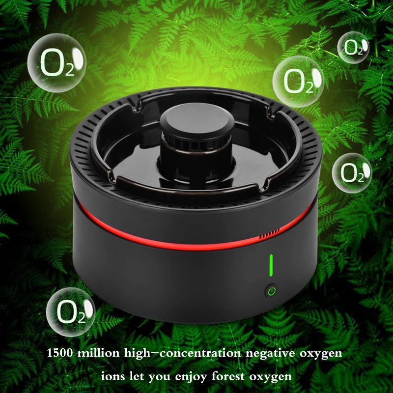 

Air Purifier Smokeless Ashtray for Cigarette Smoker, USB Rechargeable Smoke Grabber Ash Tray for Indoor Outdoor Home Office Car