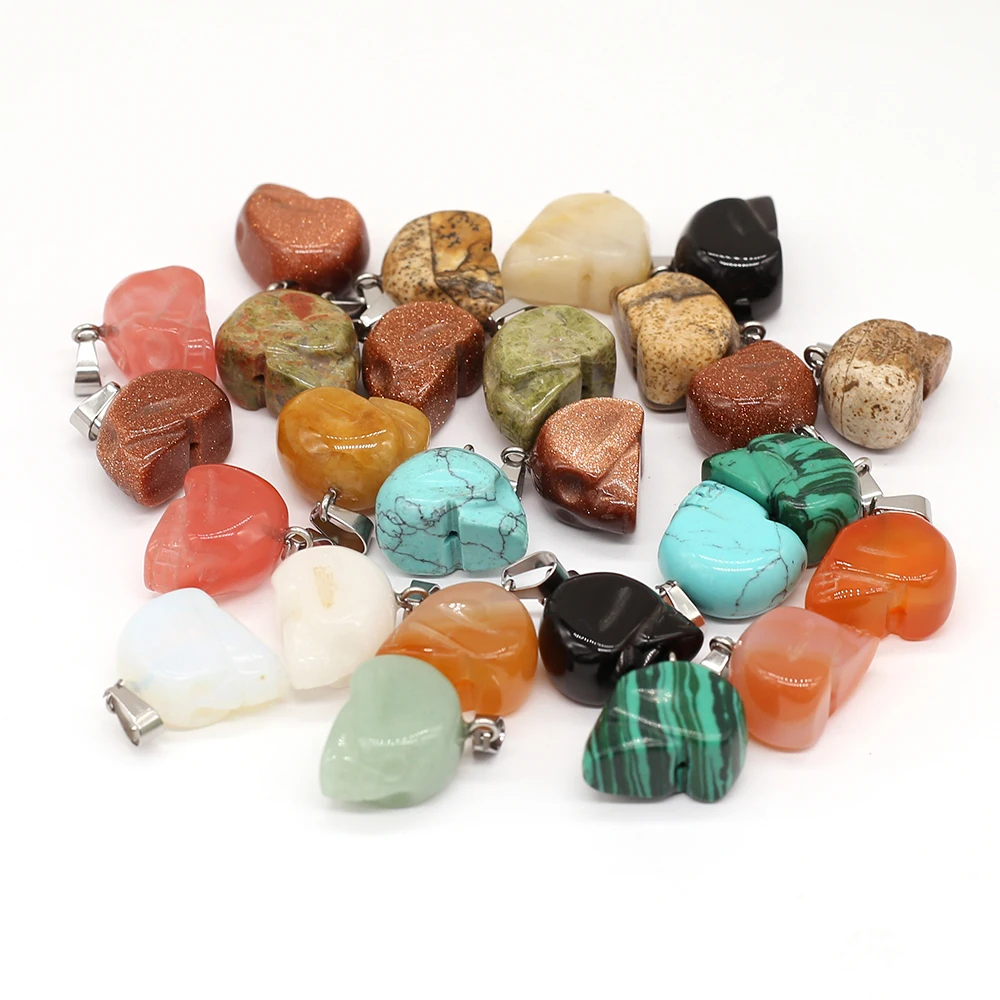 2 шт. Подвеска из натурального камня в форме черепа скульптура изысканные