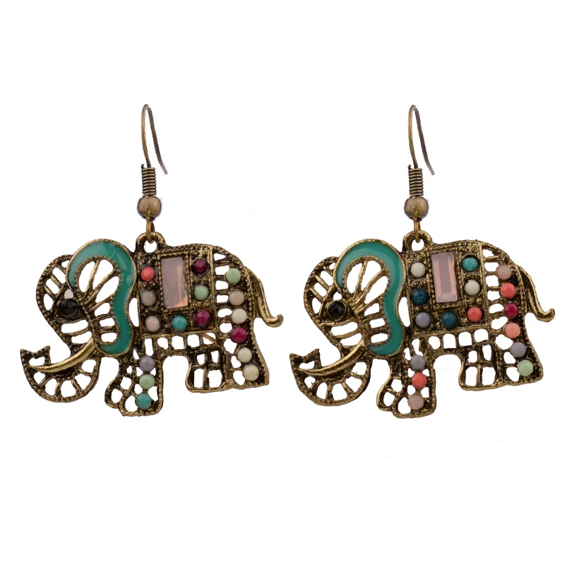 Женские богемные серьги Bohe винтажные Разноцветные в стиле ретро с полимерным