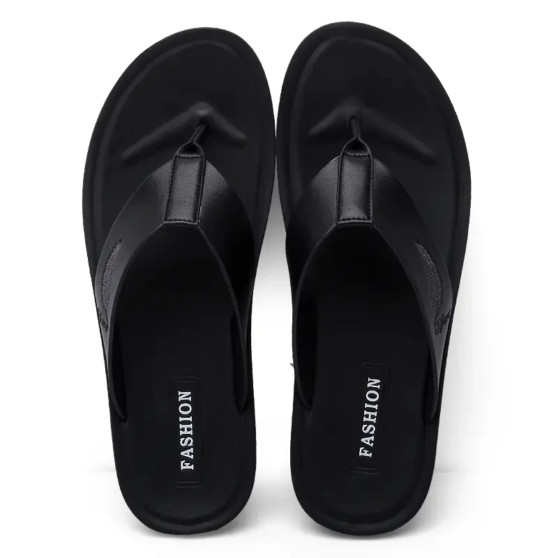 Летние мужские шлепанцы с застежкой на носок сандалии из натуральной кожи модные