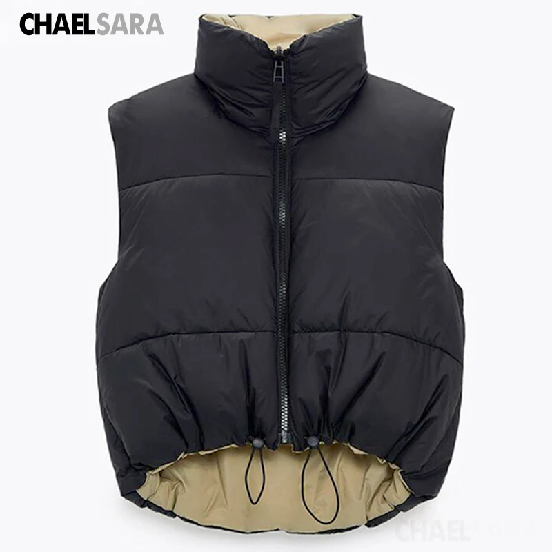 Новинка Осень зима модный черный двухсторонний жилет пальто Женская винтажная