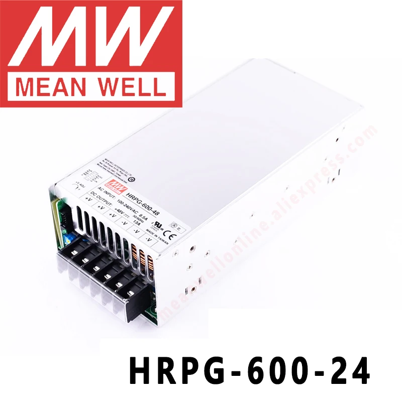 Оригинал, MEAN WELL HRPG-600-24, 24 В, 27 А, meanwell HRPG-600, 24 В, 648 Вт, с одним выходом, с функцией PFC, источник питания