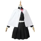 Костюм для косплея для взрослых и детей, аниме Демон-убийца, Kimetsu no Yaiba Tsuyuri Kanao, кимоно, полный комплект, парик, костюмы на Хэллоуин, C90C36