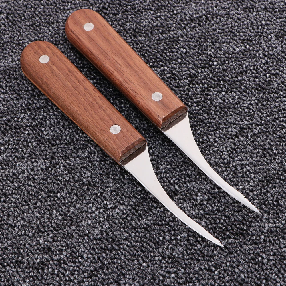 

2 Pcs Shrimp Deveiner Tool Shrimp Cleaner Sharping Gadget Premium Metal Prawn Peeler Kitchen Tools with Wooden Handle