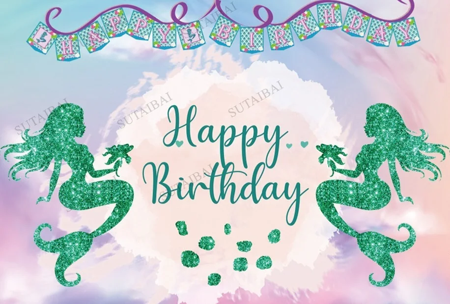 

Mermaid Backdrops for Photography Underwater Fish Scale Photo Backgrounds Vinyl Baby Shower Birthday Party Photophone Photozone