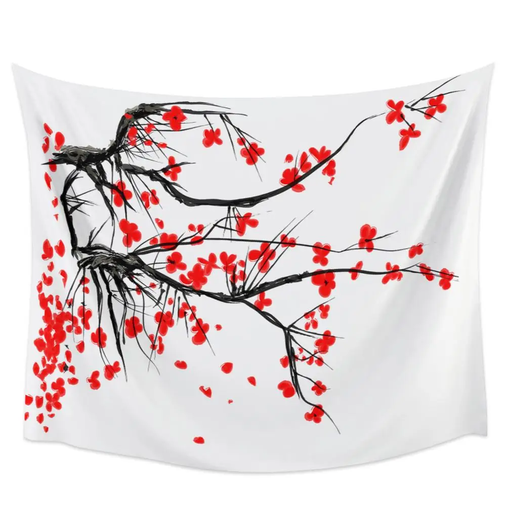 Goohome настенные подвесные гобелены с красными цветами вишни Настенный декор