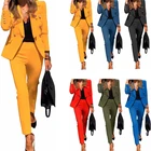 Новинка весна-осень Лидер продаж Женский однотонный повседневный костюм из двух предметов