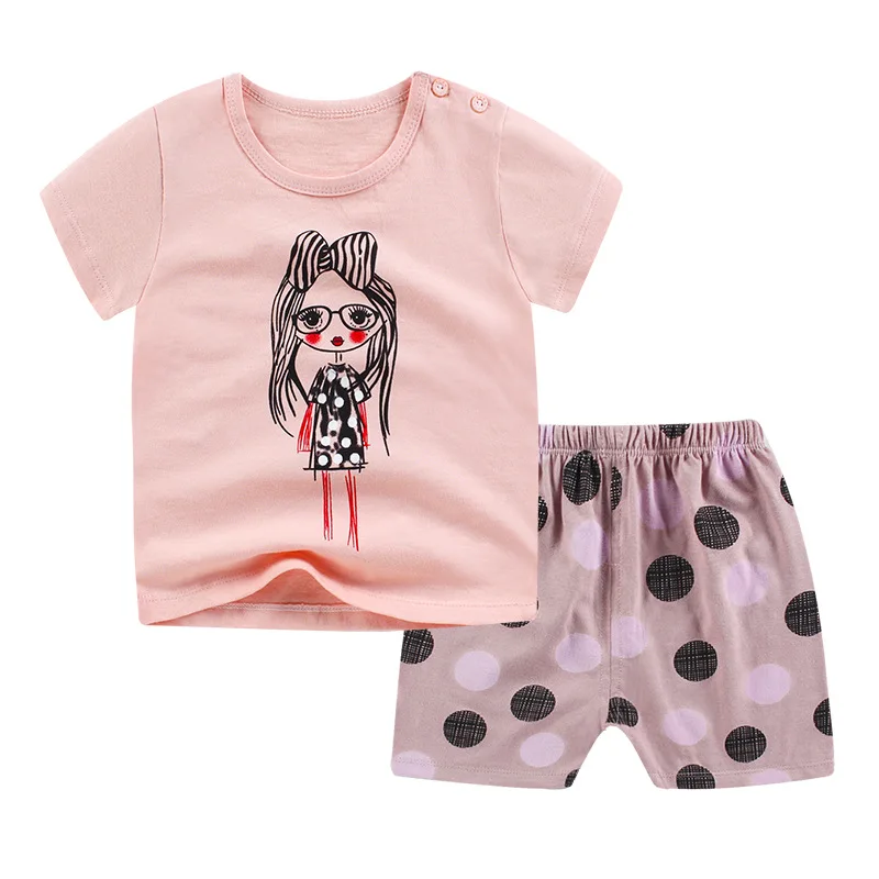 

2021 kids sets boy girl summer children cotton shorts T-shirts shorts Active Cartoon toddler stuff Casual Fashion soft suits