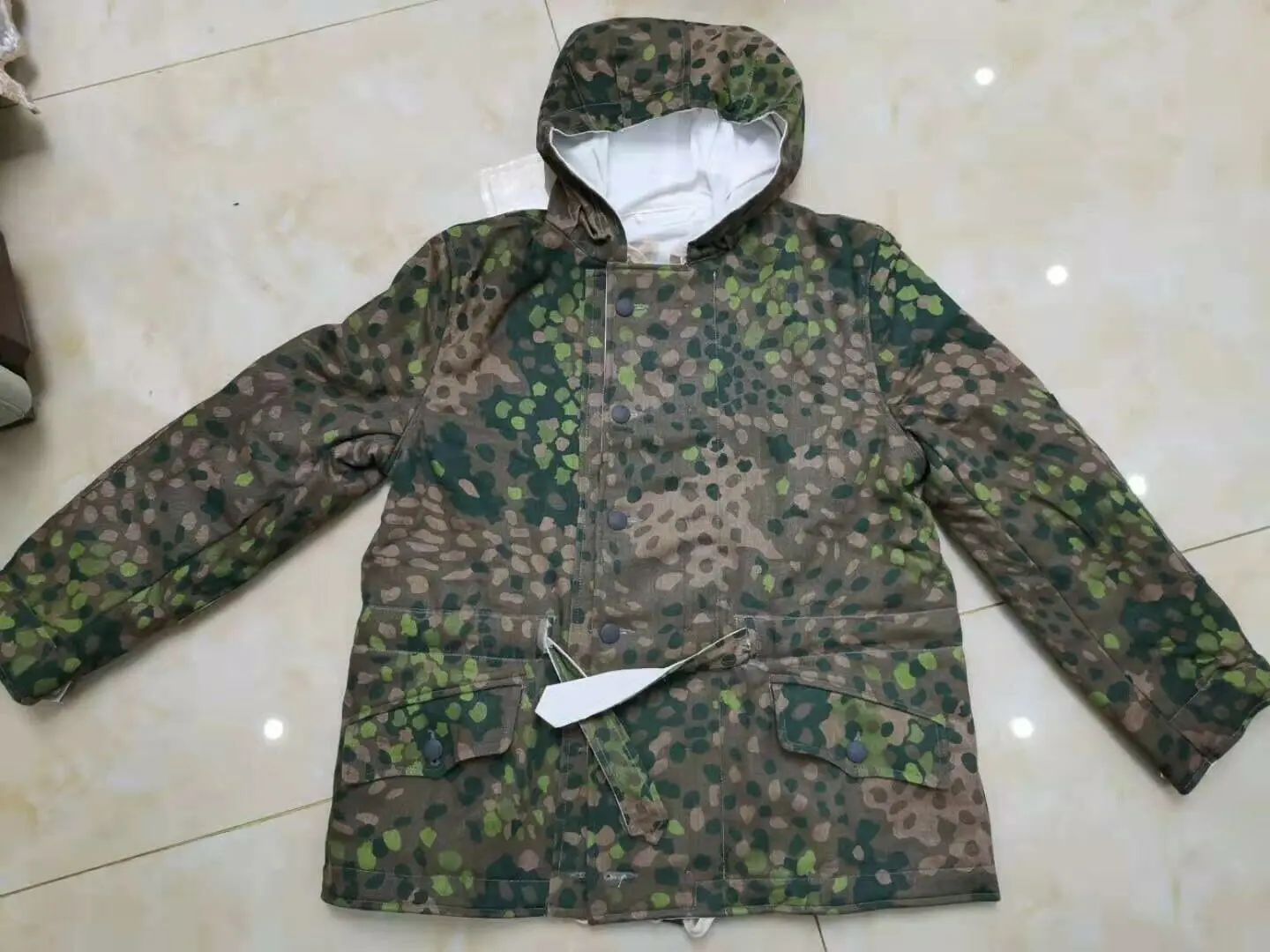 Немецкая армейская Элитная камуфляжная зимняя Двусторонняя парка времен Второй
