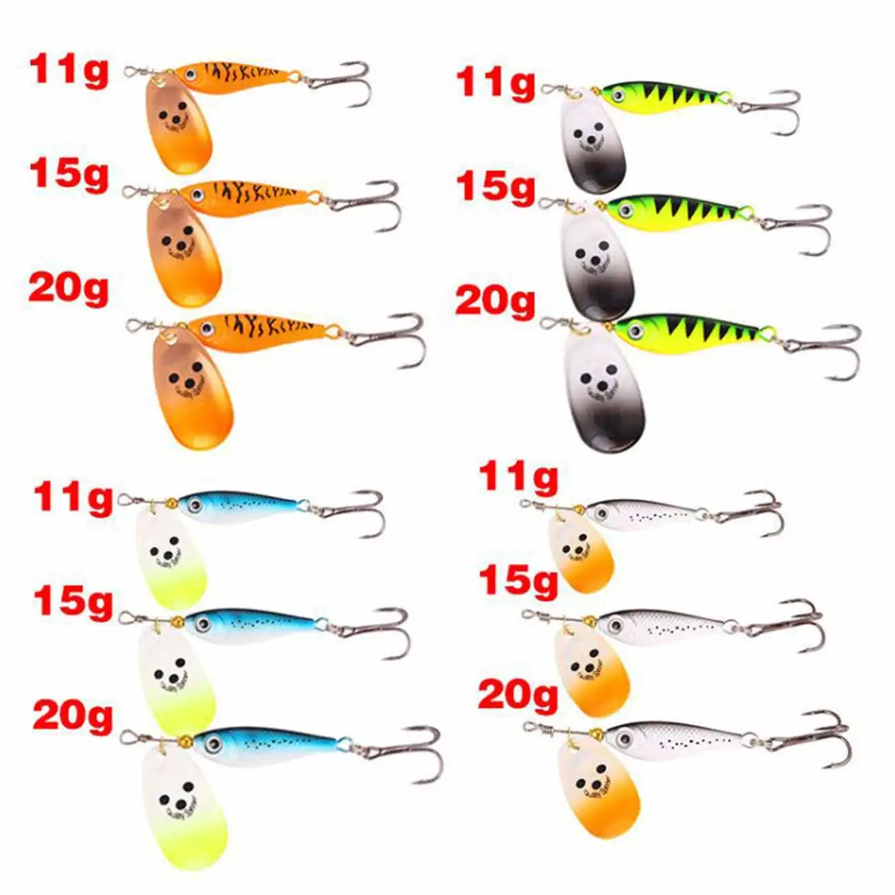 

1pcs Fishing Lures 11g 15g 20g Rotating Metal Spinner Sequins Iscas Artificial Hard Bait Crap Bass Pike Fishing Tackle