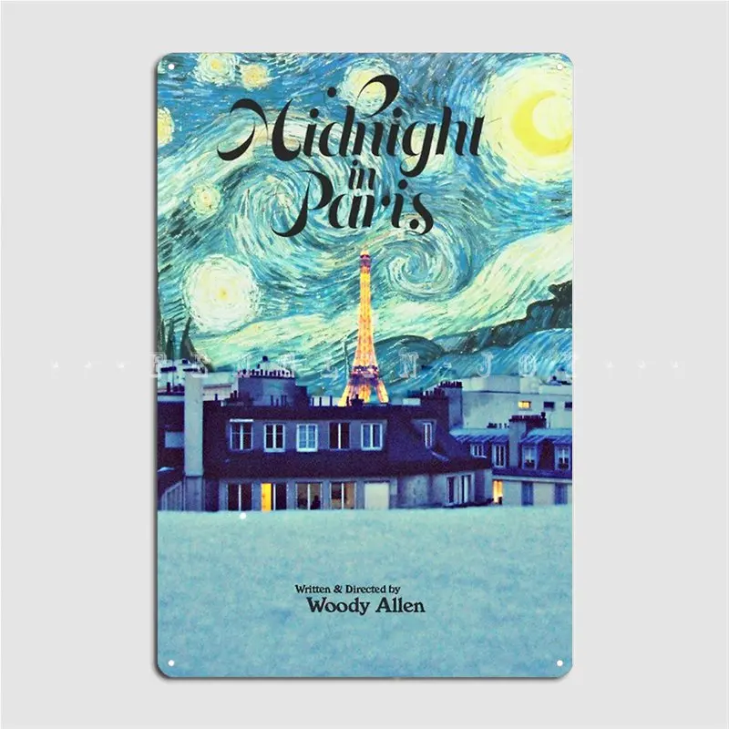 Полночь в Париже металлический плакат кинотеатр гараж забавная живопись Декор
