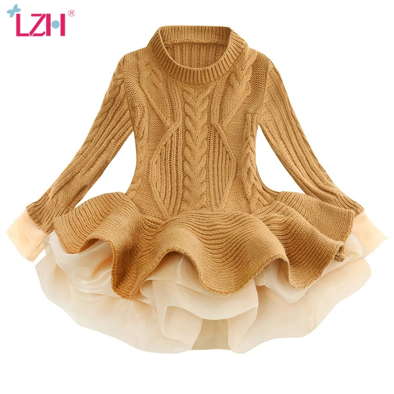 

Детское платье, осень-весна 2022, вязаный свитер с длинным рукавом для маленьких девочек, платье принцессы, Детские платья для девочек Вечерни...