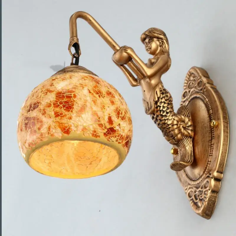 Роскошные европейские средиземноморские настенные светильники светодиодные