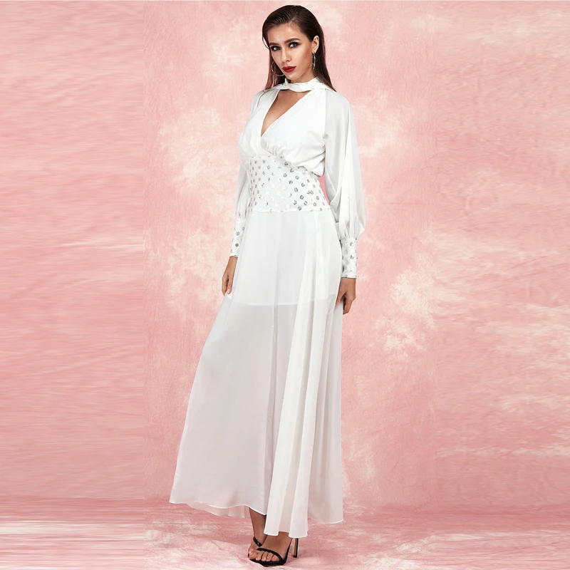 INDRESSME/Новинка года; Сетчатое платье с глубоким вырезом; изысканные вечерние платья с украшением на талии