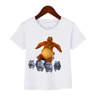 Забавная футболка для мальчиков, футболка для девочек с графическим принтом солнышко-сезли, медведь, летняя модная Милая мультяшная детская футболка lemming, топы, оптовая продажа