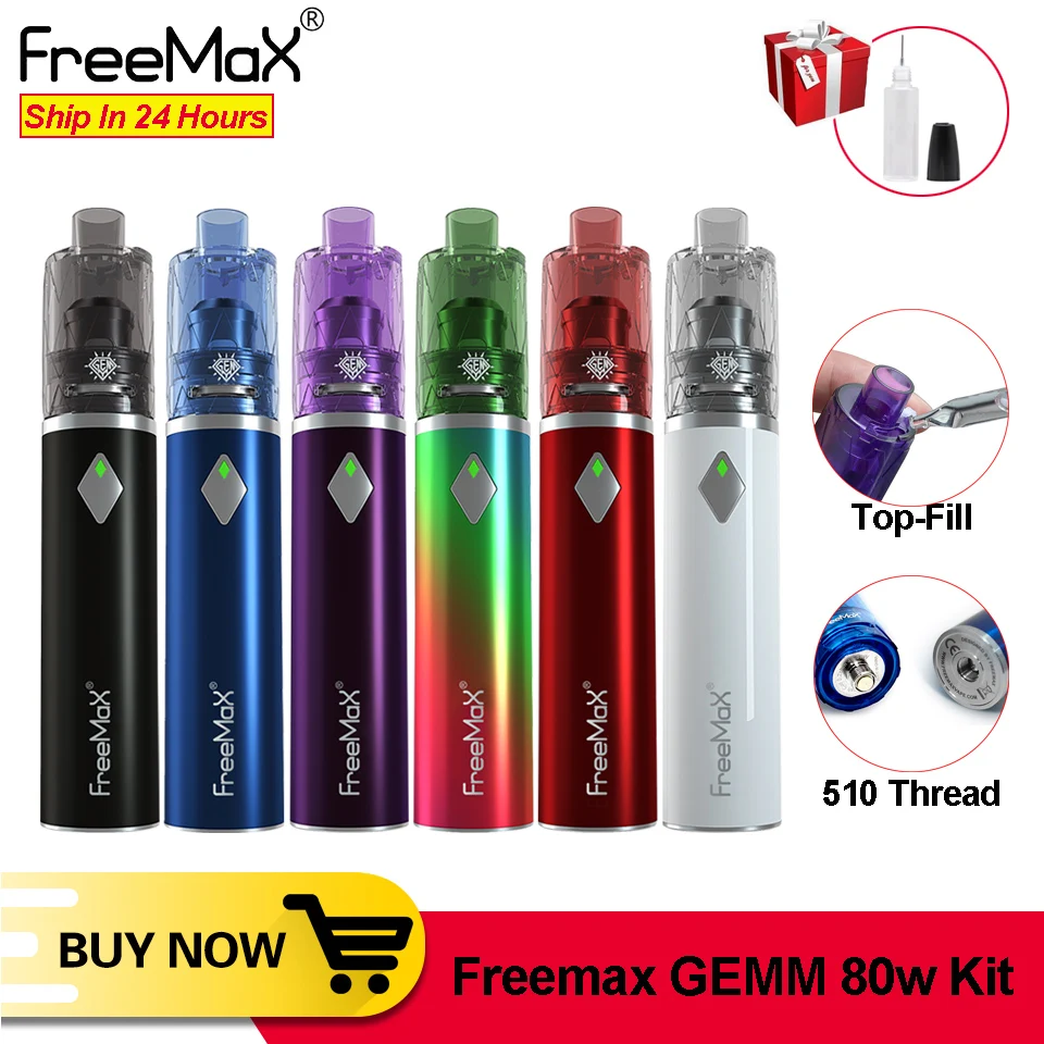 Оригинальный Freemax GEMM 80 Вт стартовый vape комплект 2900 мАч с 5 мл одноразовый