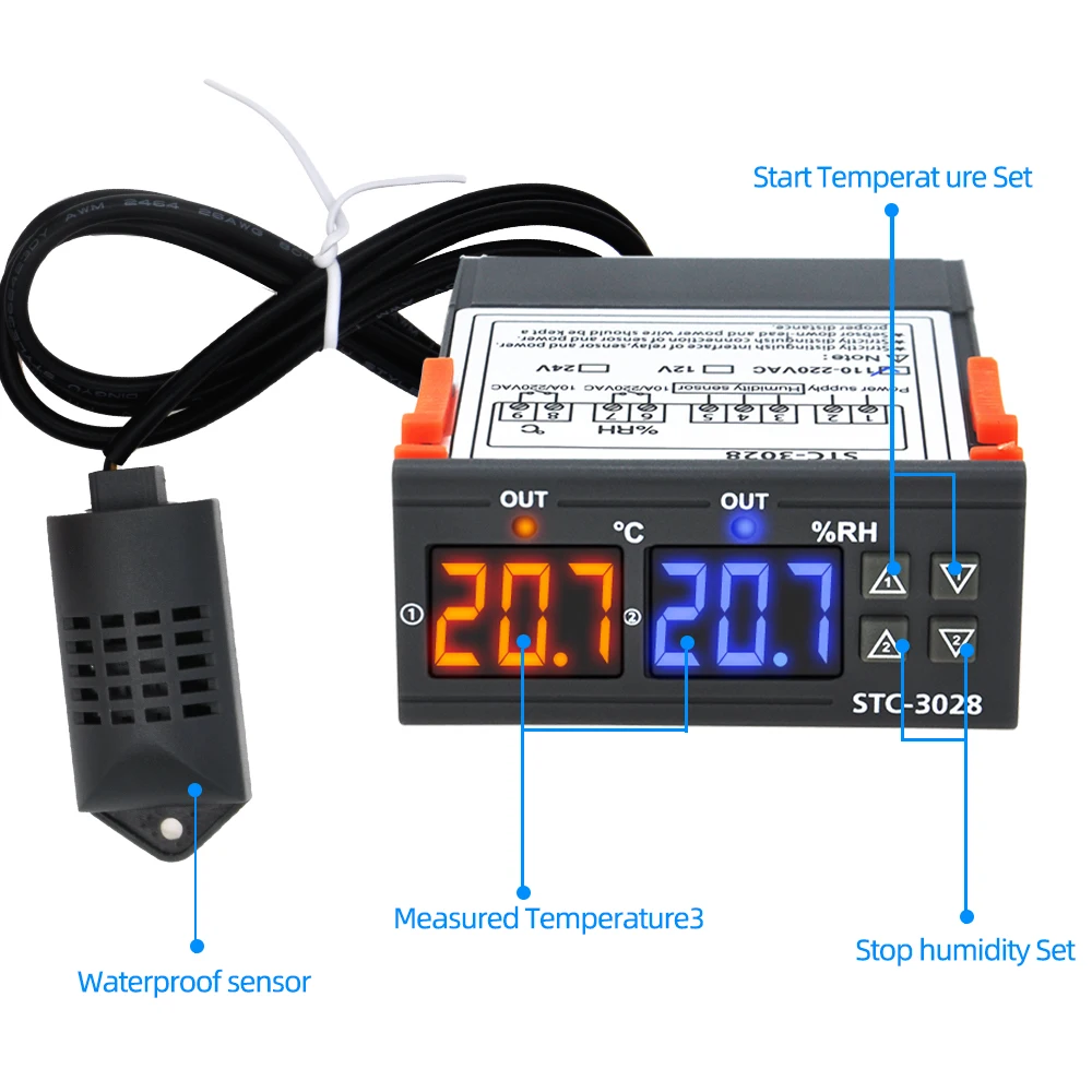 stc 3028 digital temperature humidity controller thermostat thermoregulator hygrometer adjustable cooler heater 40off free global shipping