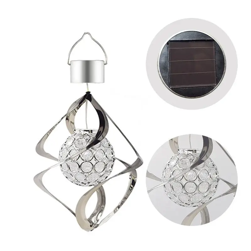 Солнечная энергия ветра куранты свет висит LED сад открытый лампа изменение цвета