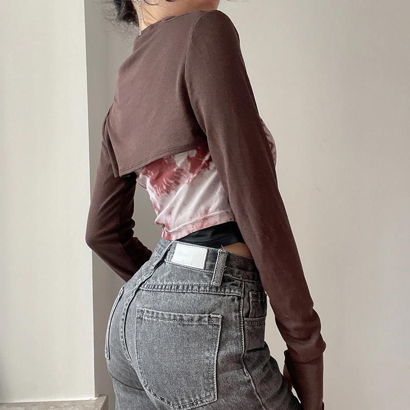 Женский укороченный топ Rockmore короткий с рукавами реглан уличная футболка