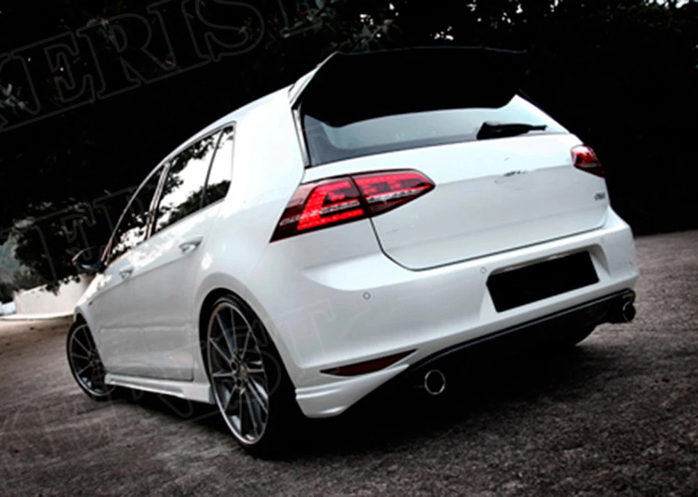 Блеск черный Задний боковой спойлер губа для Volkswagen Golf 7 MK7 Gti R Club Sport Style 2014-2018 |