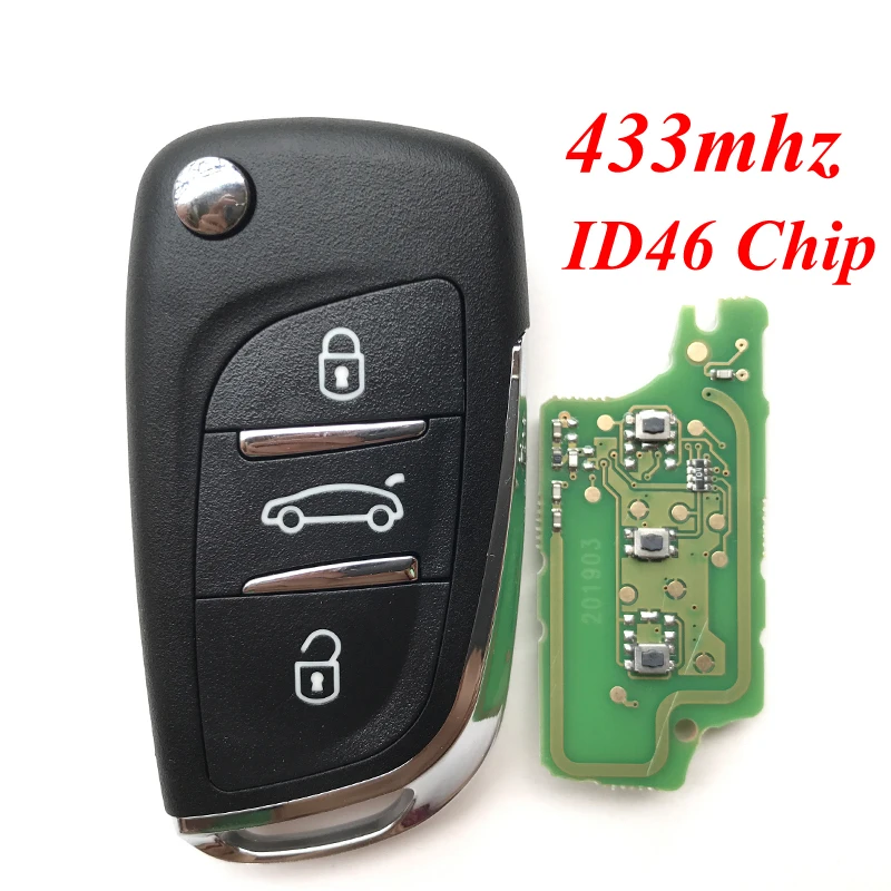 Модифицированный 433 Мгц дистанционный ключ для Peugeot 307 407 807 308 207 полный 3 кнопки