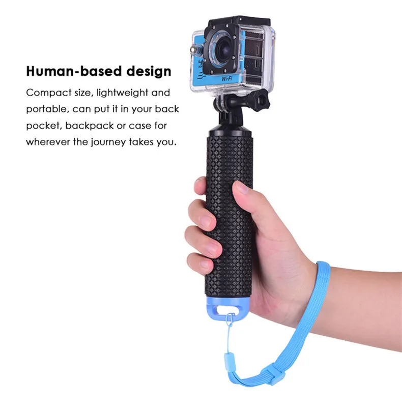 Водонепроницаемый плавающий ручной захват для Gopro Hero 7 6 5 Xiaomi комплект экшн-камеры с наручным карабин с ремешком для водная Спортивная камера