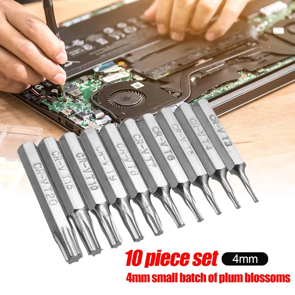 10 шт. CR-V Torx Биты отвертки сверла по металлу с шестигранной ремонта мобильный