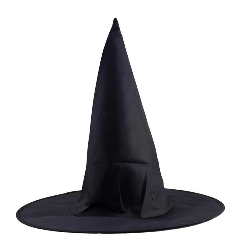

Черная шляпа ведьмы на Хэллоуин, шляпа с острым носком, чистая черная шляпа ведьмы с пиками для хэллоуивечерние, аксессуары для косплея