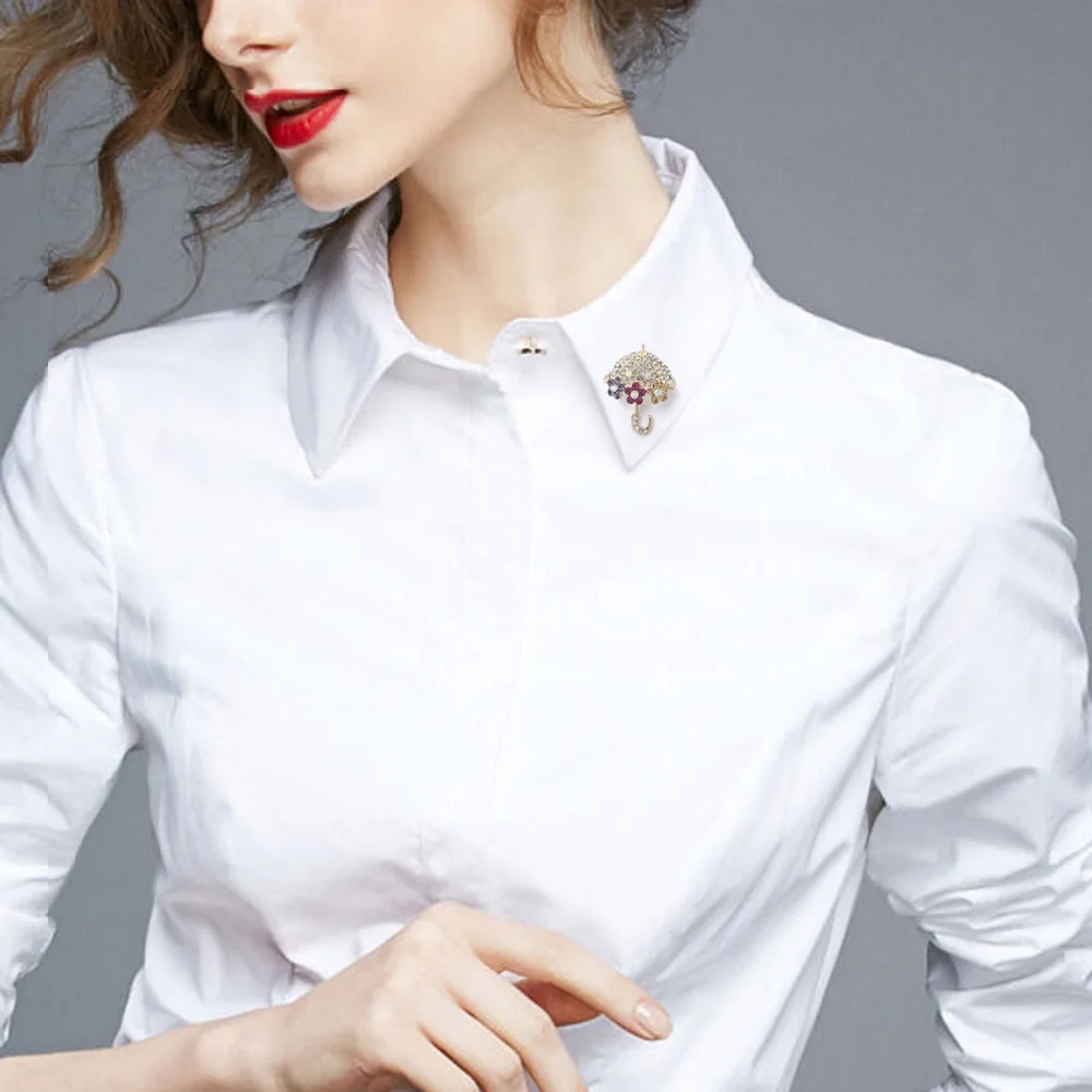 Брошь зонтик с кристаллами Dalaful декоративные аксессуары свадебные ювелирные