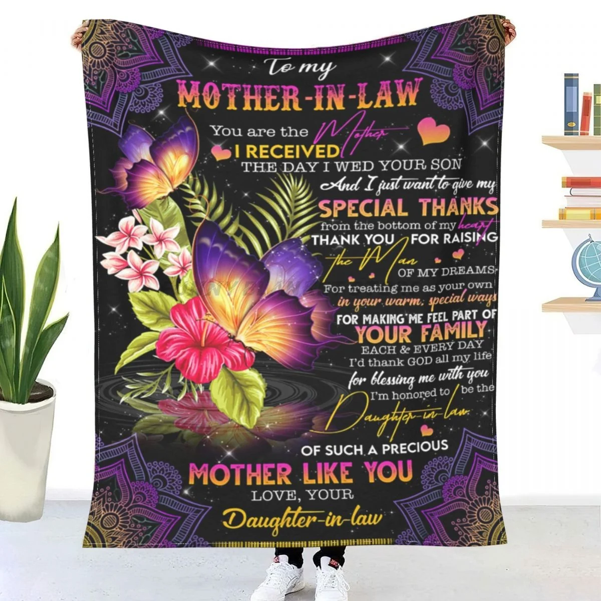 

YOU ARE THE MOTHER ; BEST GIFT FOR MOTHER-IN-LAW Sherpa Blankets Ultra Soft Flannel Fleece Throw Blankets for Couch Sofa Bed