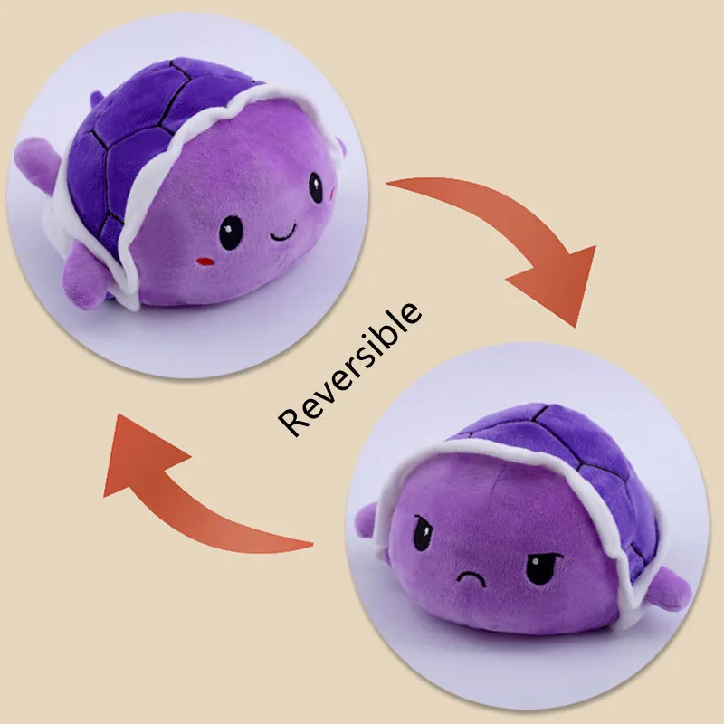 

Kawaii Reversible Turtle Plush Toy Stuffed Animal Soft Plushie Double-Sided Tortoise Creative Toys for Kids Girls Birthday Gift