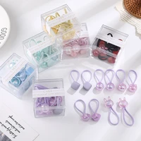 10 pcssets cartoon burst rubber bands for girls kids korean candy color plastic elastic hair bands hair rope hair accessories