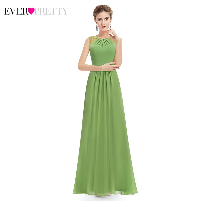 Ever Pretty элегантные вечерние платья Ever Pretty A-Line с круглым вырезом из бисера без рукавов Дешевые вечерние платья Vestido Longo Festa