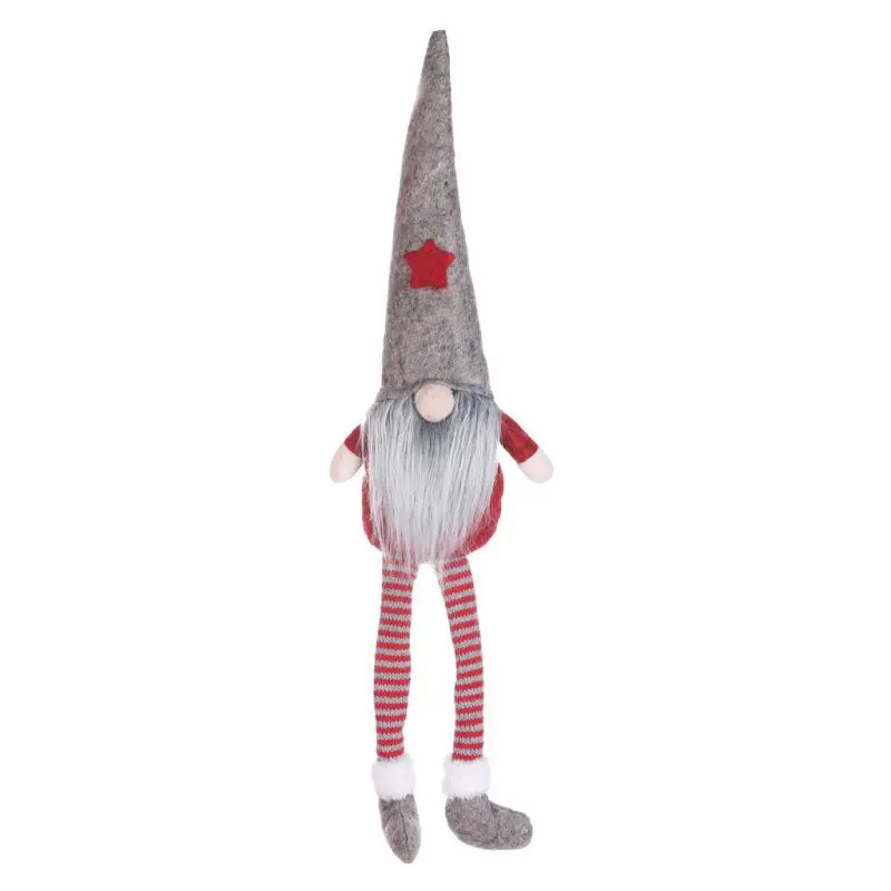 Рождественские настольные длинные ноги сидя Шведский гном Санта-Клаус кукольная