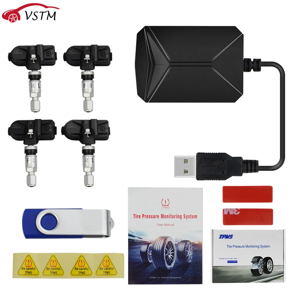 USB Android TPMS автомобильный монитор давления в шинах с 4 внешними датчиками 116 psi система мониторинга сигнализации 5 в Беспроводная передача TPMS