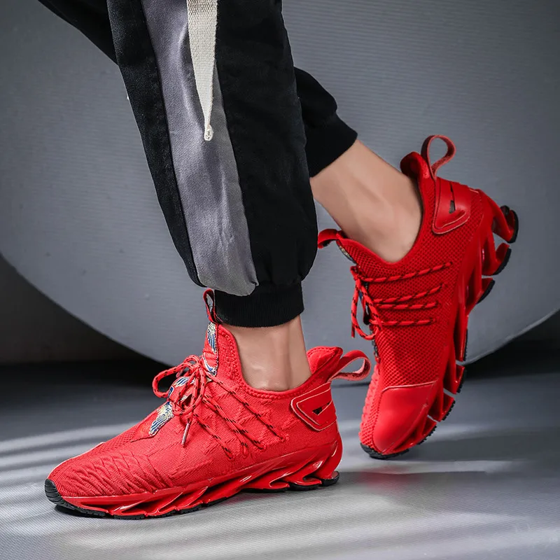 Большие размеры новинка амортизирующая Мужская беговая Обувь стильные белые