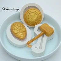 3pc shield hammer mask silicone mold for fondant cake decorating tools pastry kitchen baking accessories bakeware tools m2082