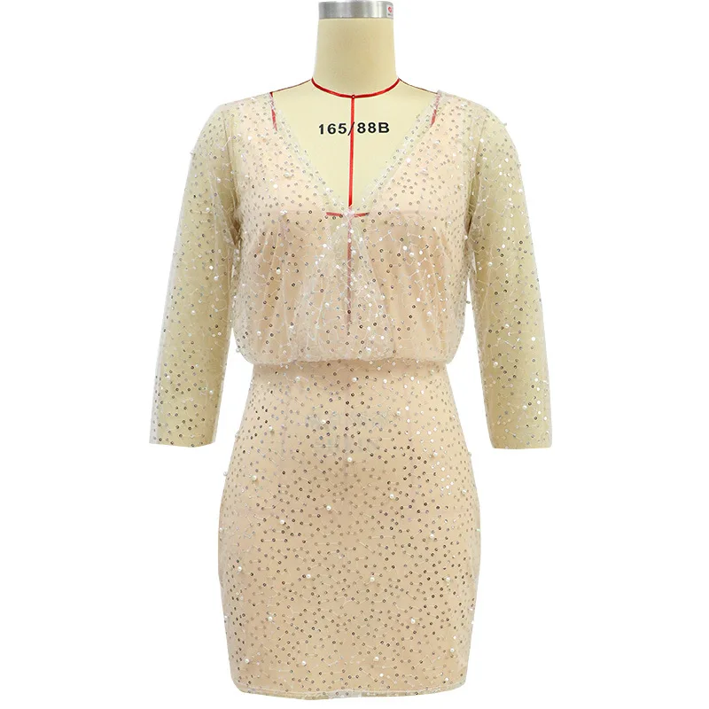 

Luxury Evening Dresses Short Woman Skirt 2021 Sequins Robe De Soir Parties Girl Short Dress Beach Skirt BAZIIINGAAA