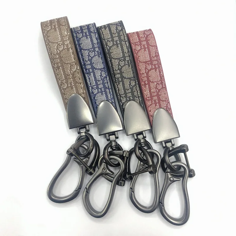

Professional Car Keyring Horseshoe Mouth Lanyard Color Keychain Luxury Men Women Business Metal Leather Key Pendant Gifts