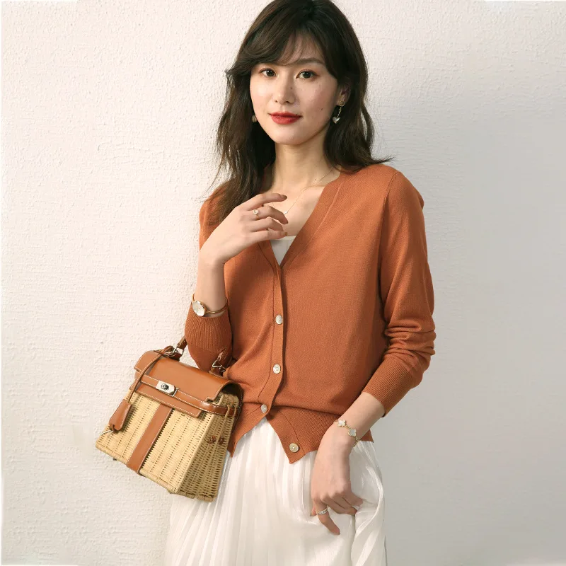 Тонкий кардиган из вискозного волокна Солнцезащитная рубашка с длинным рукавом