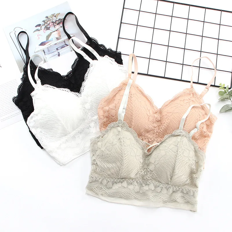 

Women Girl Underwear Lingerie 2021 Sexy Lace Bralette Tube Tops Female Solid Color Sport Bra Semaless Fitness Yoga Crop Top Vest