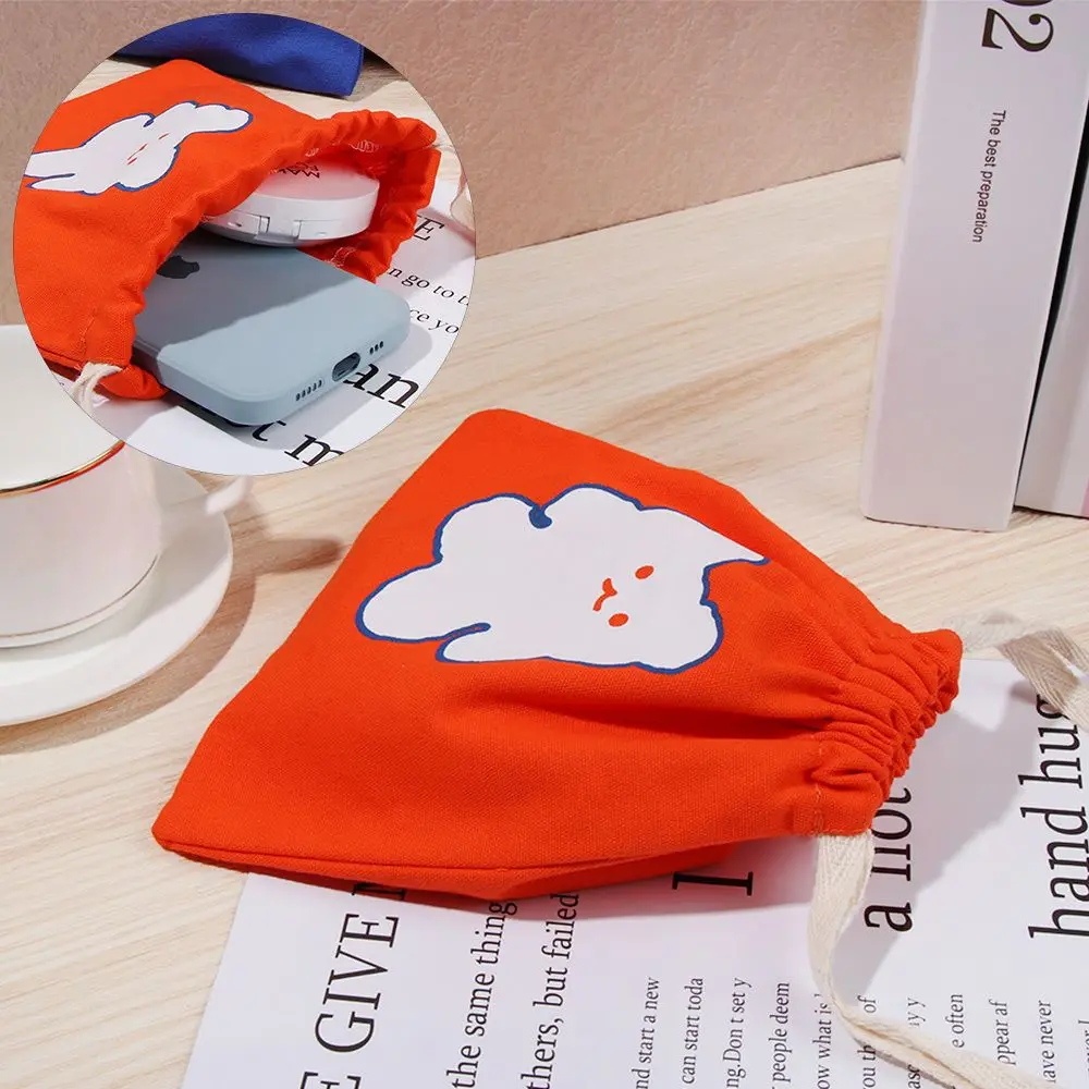 

1pc Cases Drawstring Cute Canvas Bear Cosmetic Bag Makeup Bag Storage Pouch Organizer